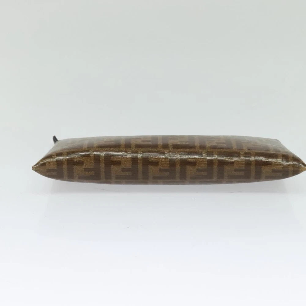 VINTAGE FENDI CLUTCH ZUCCA CANVAS BROWN