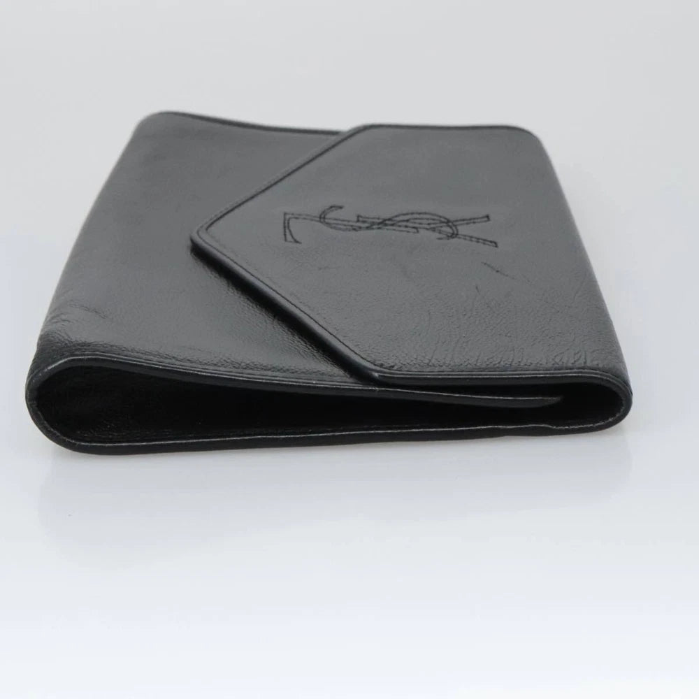 SAINT LAURENT CLUTCH BLACK LEATHER