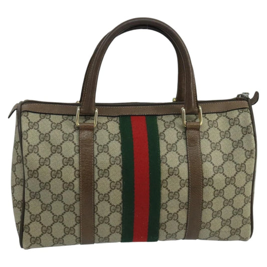 GUCCI BOSTON BAG GG SUPREME WEB SHERRY LINE