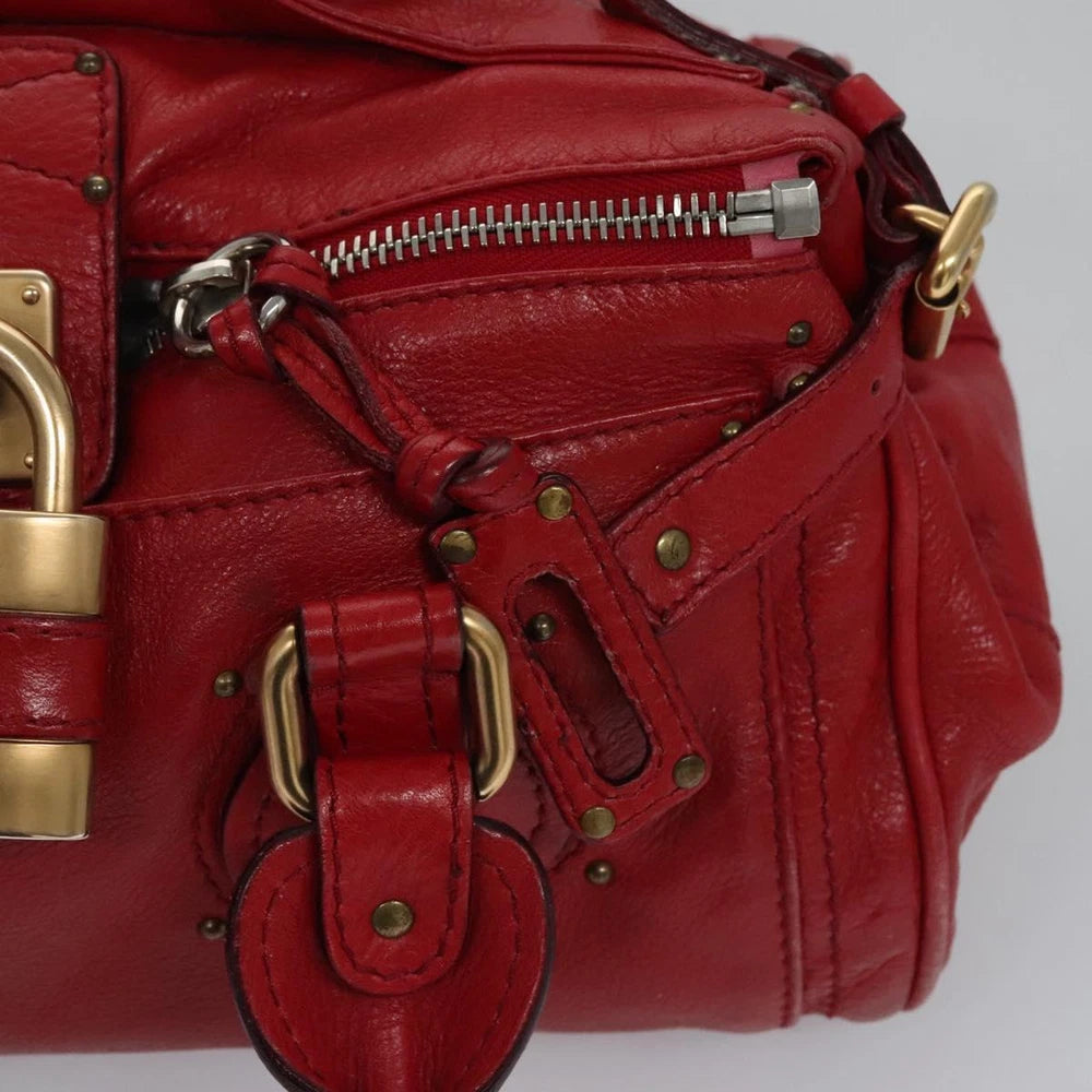 CHLOE PADDINGTON BAG RED LEATHER