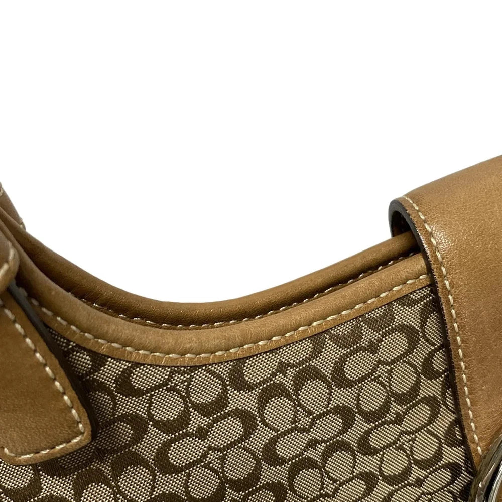 Vintage Coach Mini Signature Bag - Beige and Brown