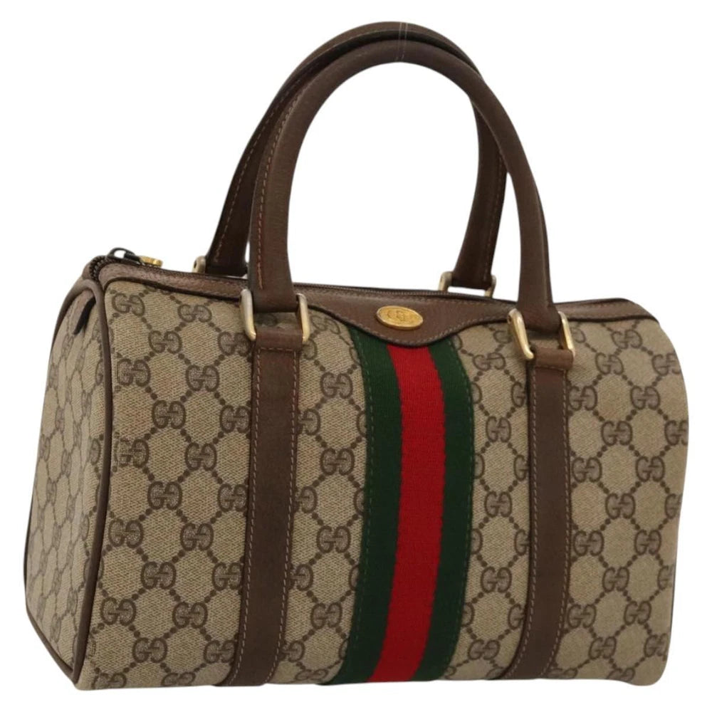 GUCCI BOSTON BAG GG SUPREME WEB SHERRY LINE
