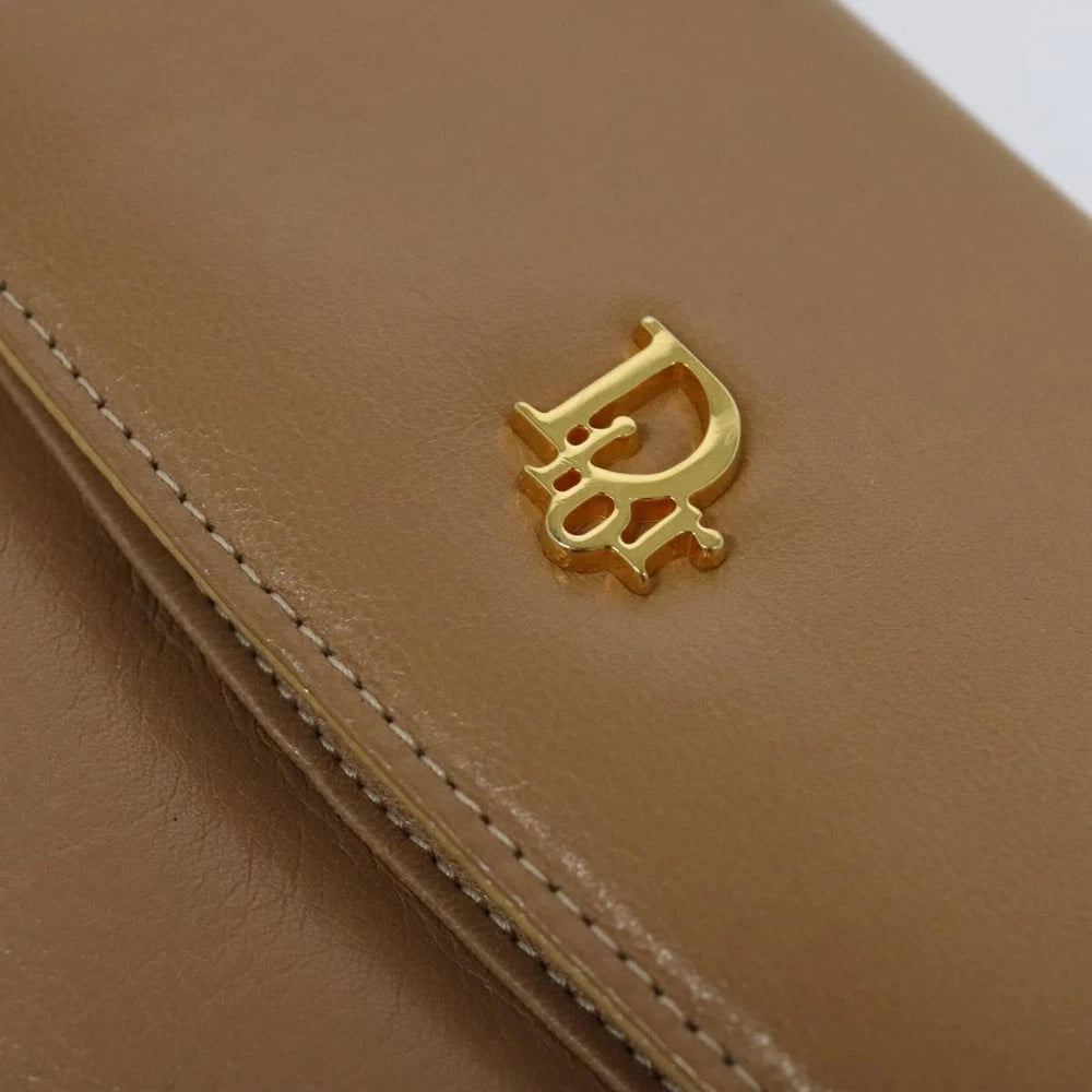 Christian Dior Chain Shoulder Bag - Beige Leather