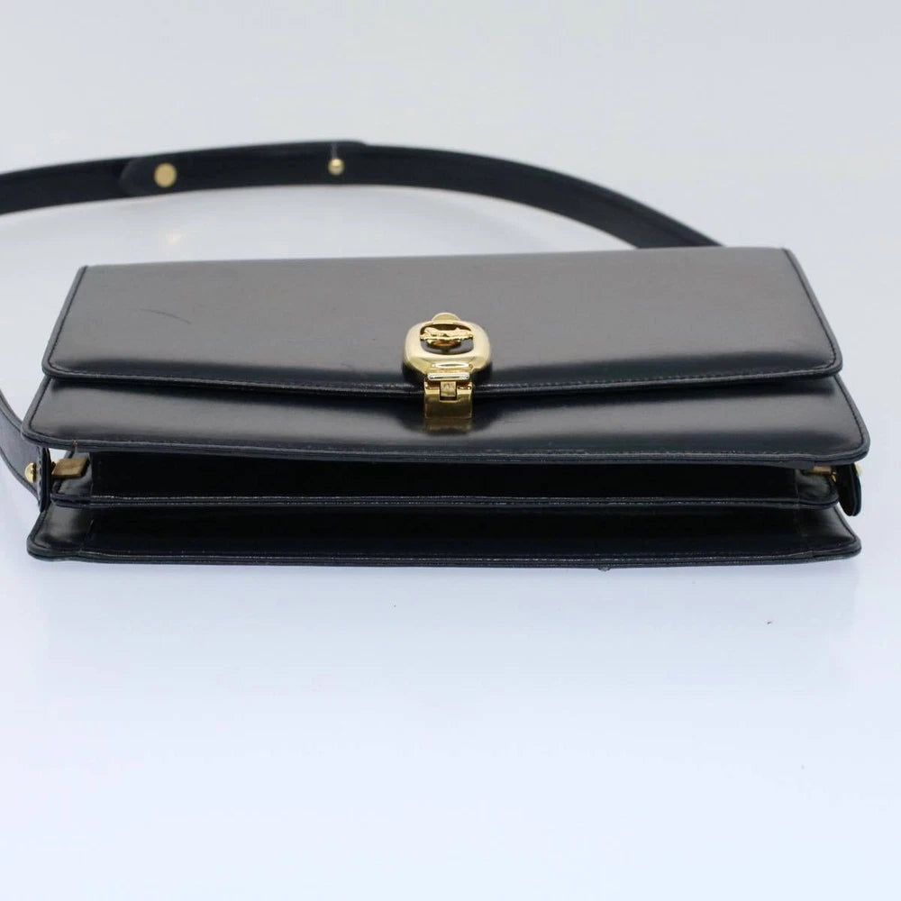 CELINE SHOULDER BAG NAVY LEATHER