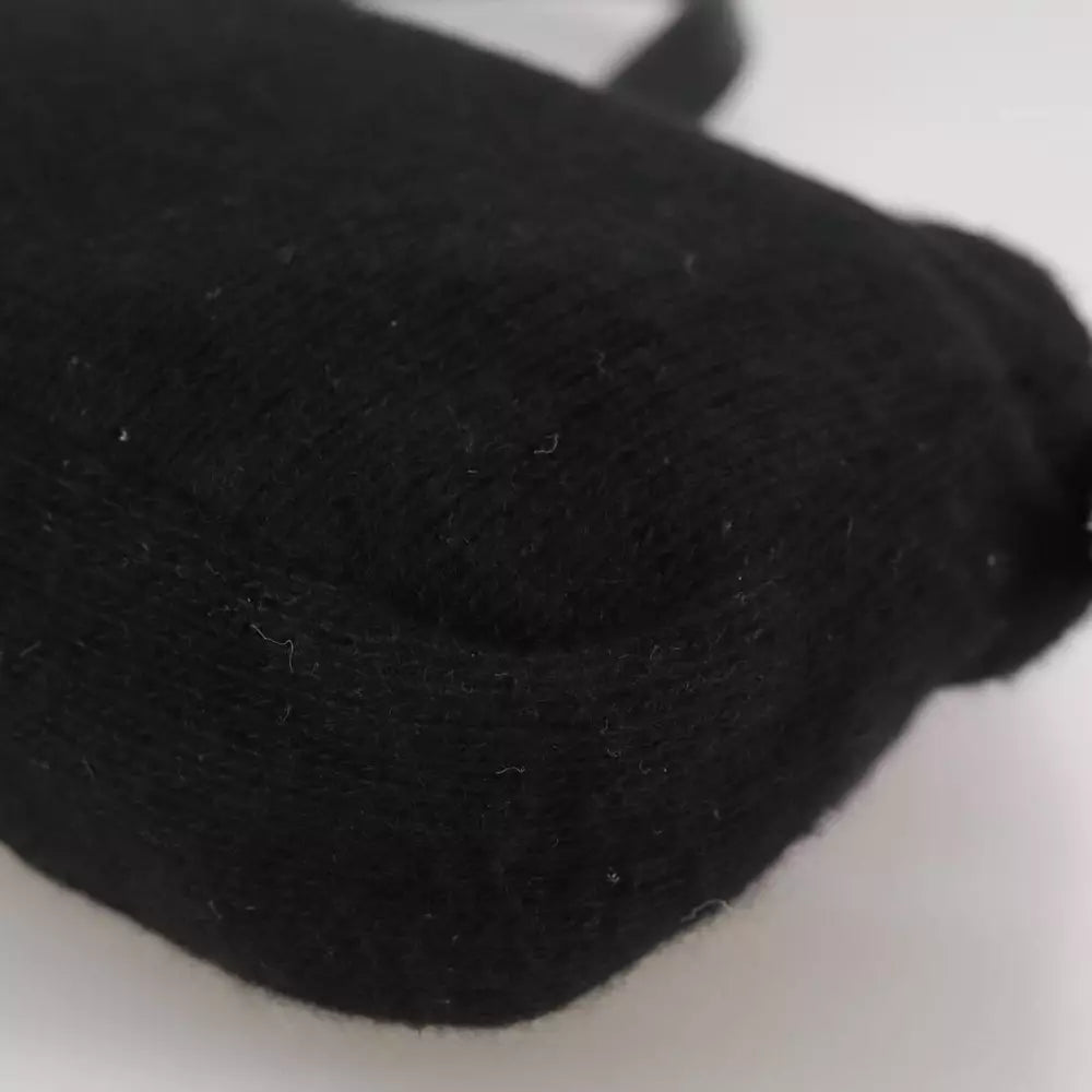 FENDI MAMMA BAGUETTE BLACK KNIT