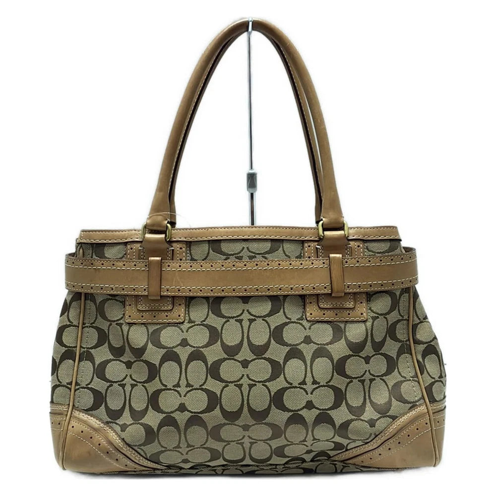 Vintage Coach Signature Bag - Khaki And Light Brown