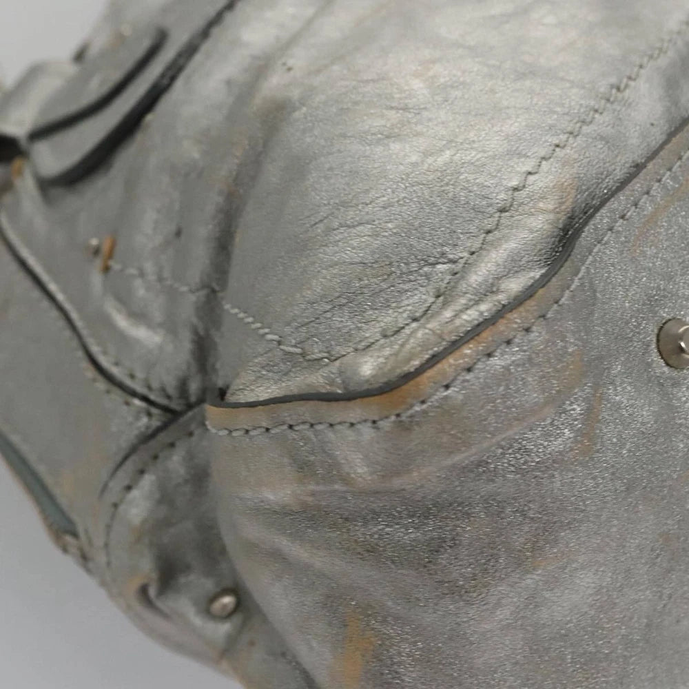 CHLOE PADDINGTON BAG SILVER LEATHER