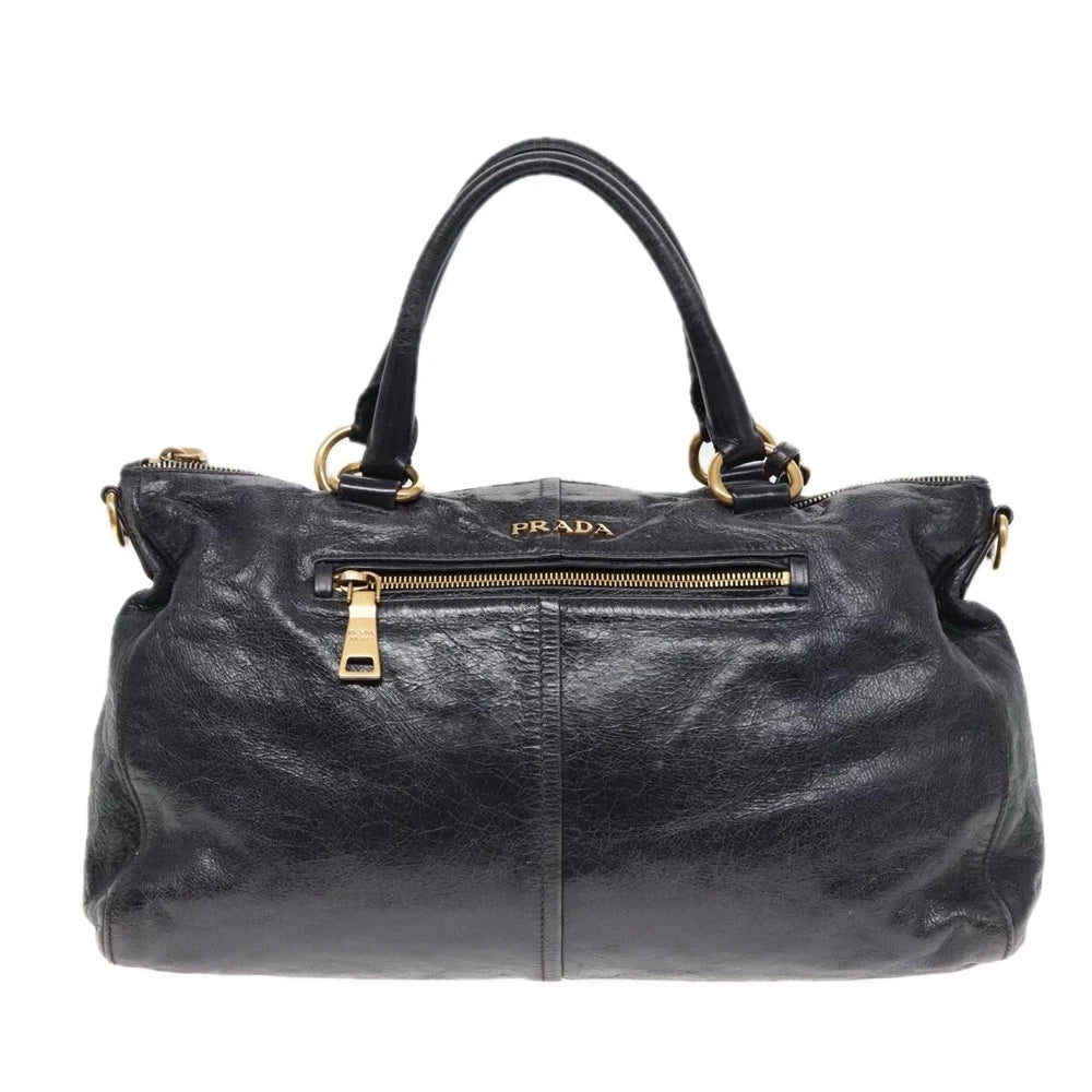 VINTAGE PRADA BAG BLACK LEATHER