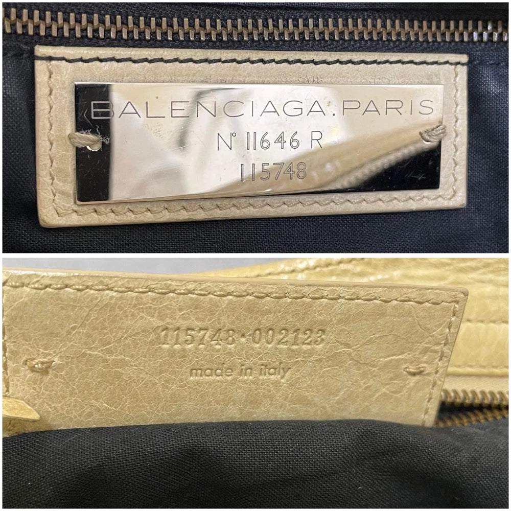 Vintage Balenciaga City Bag - Beige Leather