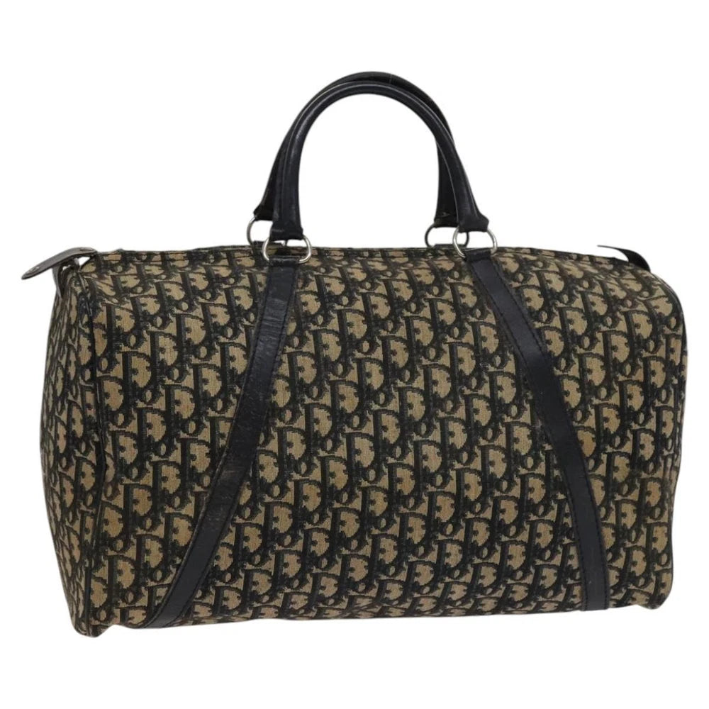 CHRISTIAN DIOR BOSTON BAG 40 TROTTER CANVAS