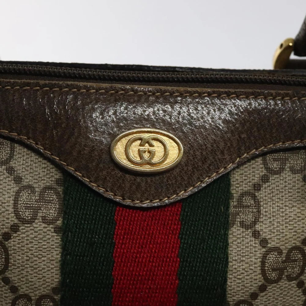 GUCCI BOSTON BAG GG SUPREME WEB SHERRY LINE