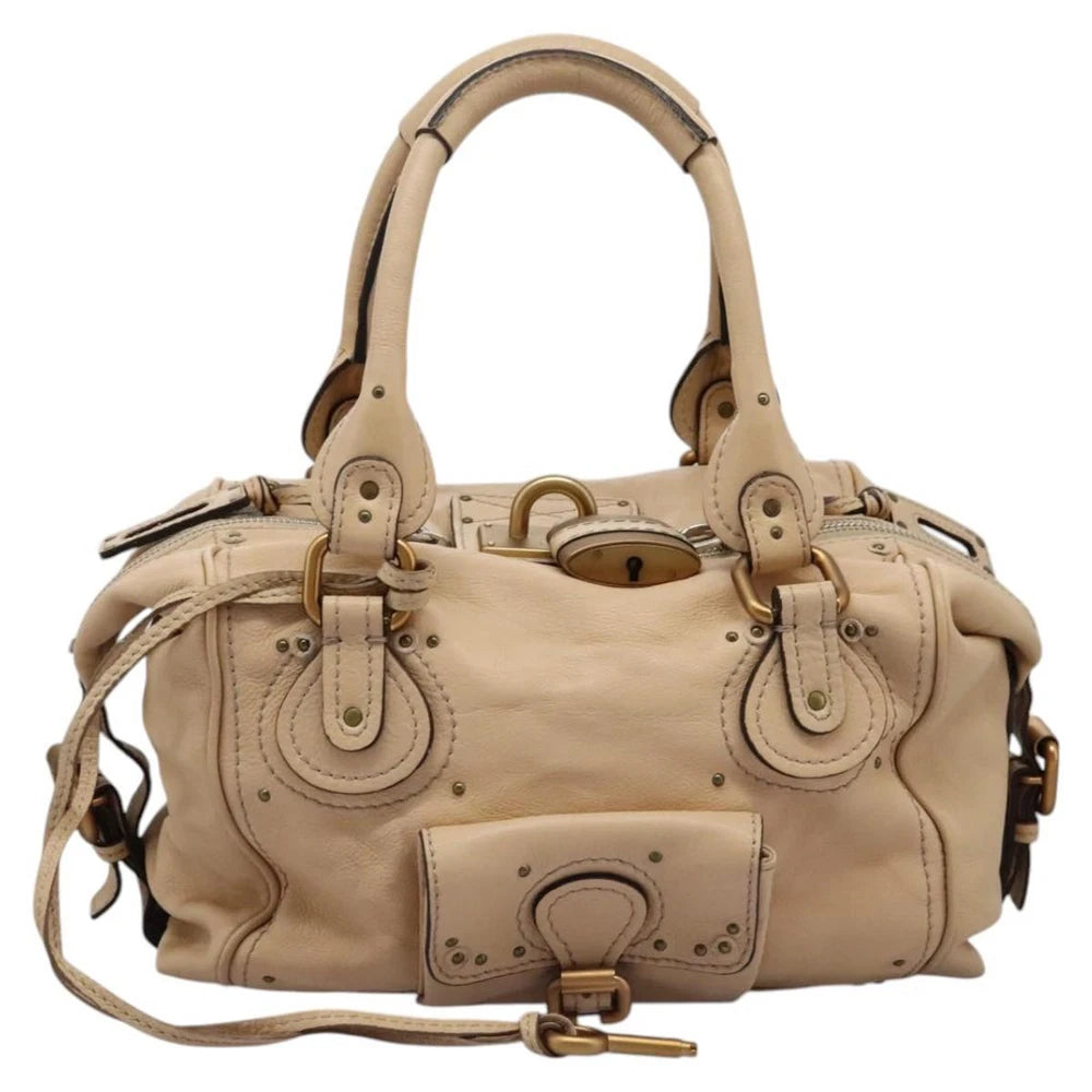 CHLOE PADDINGTON BAG BEIGE LEATHER