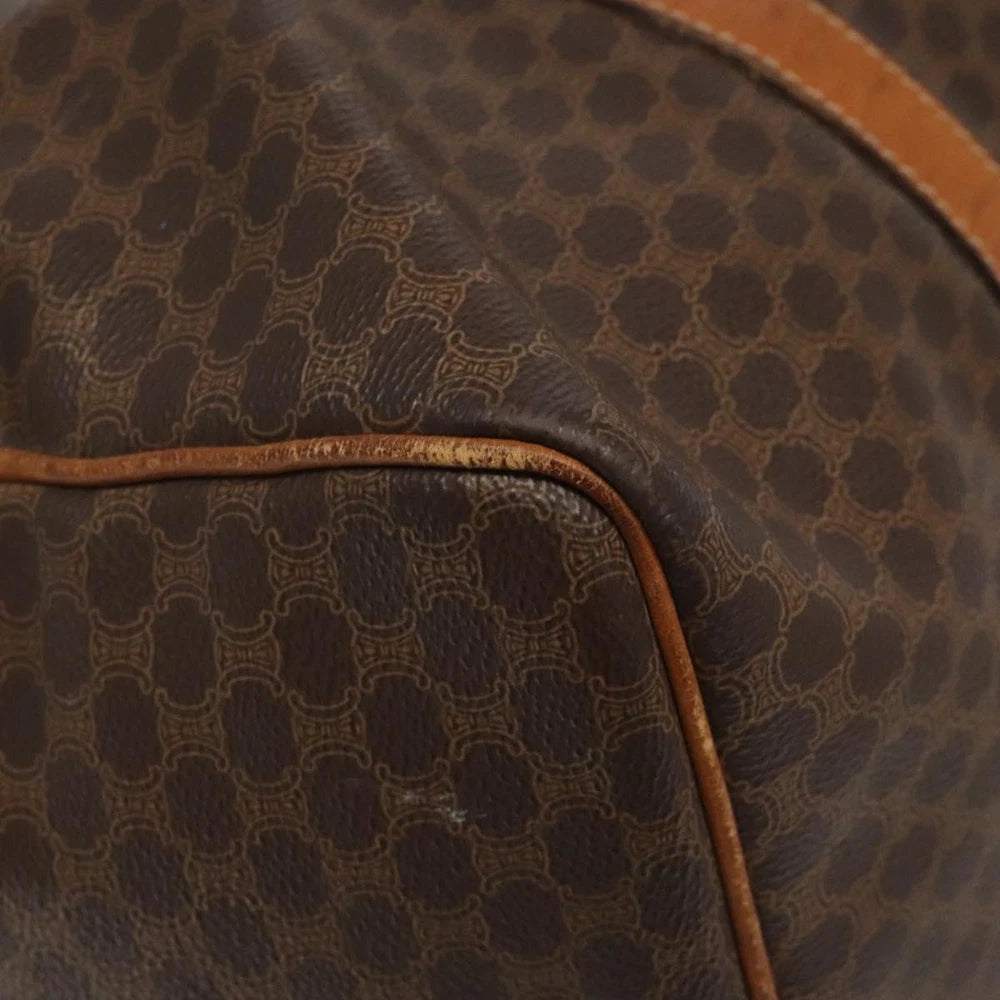 CELINE BOSTON BAG MACADAM CANVAS BROWN