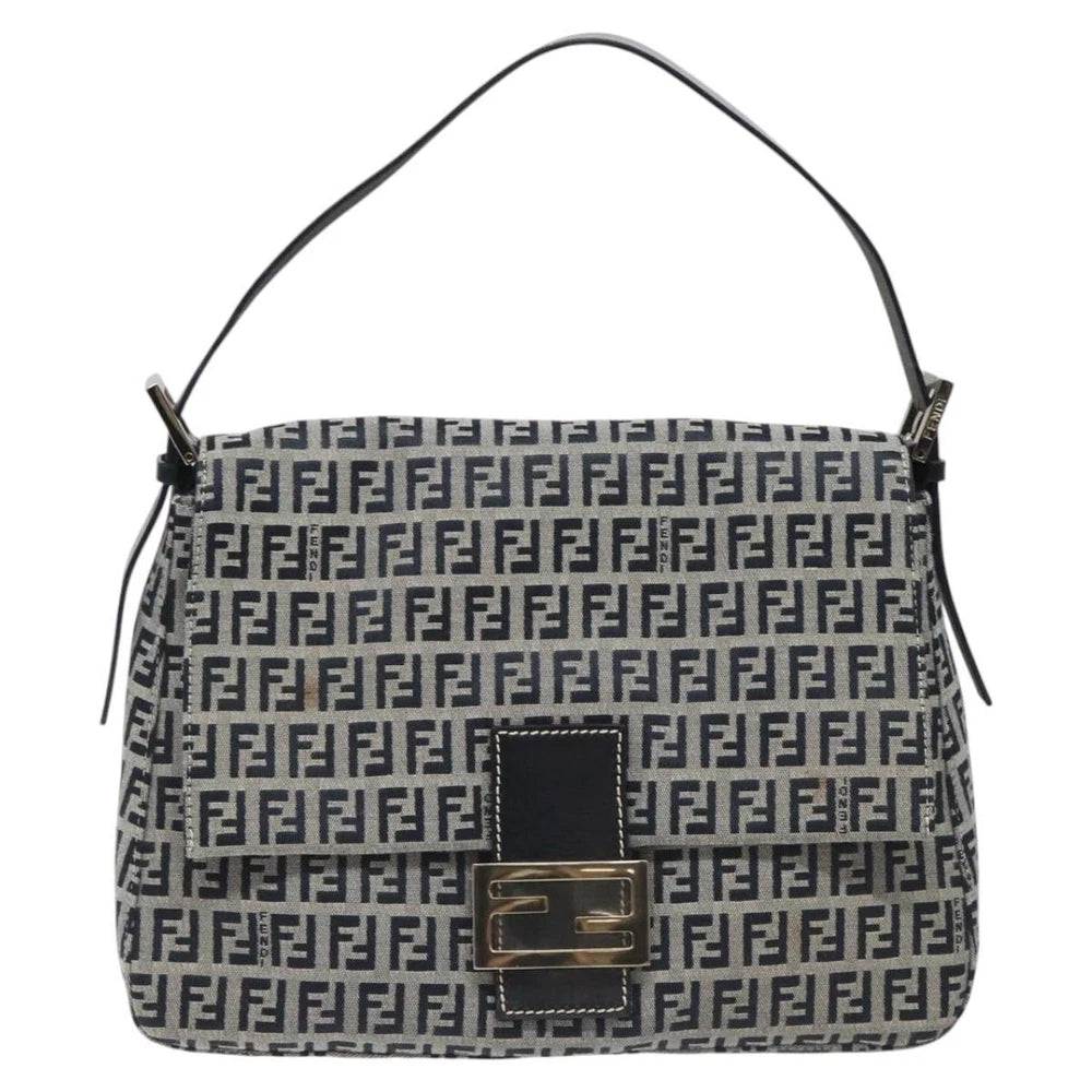 FENDI MAMMA BAGUETTE ZUCCHINO CANVAS NAVY
