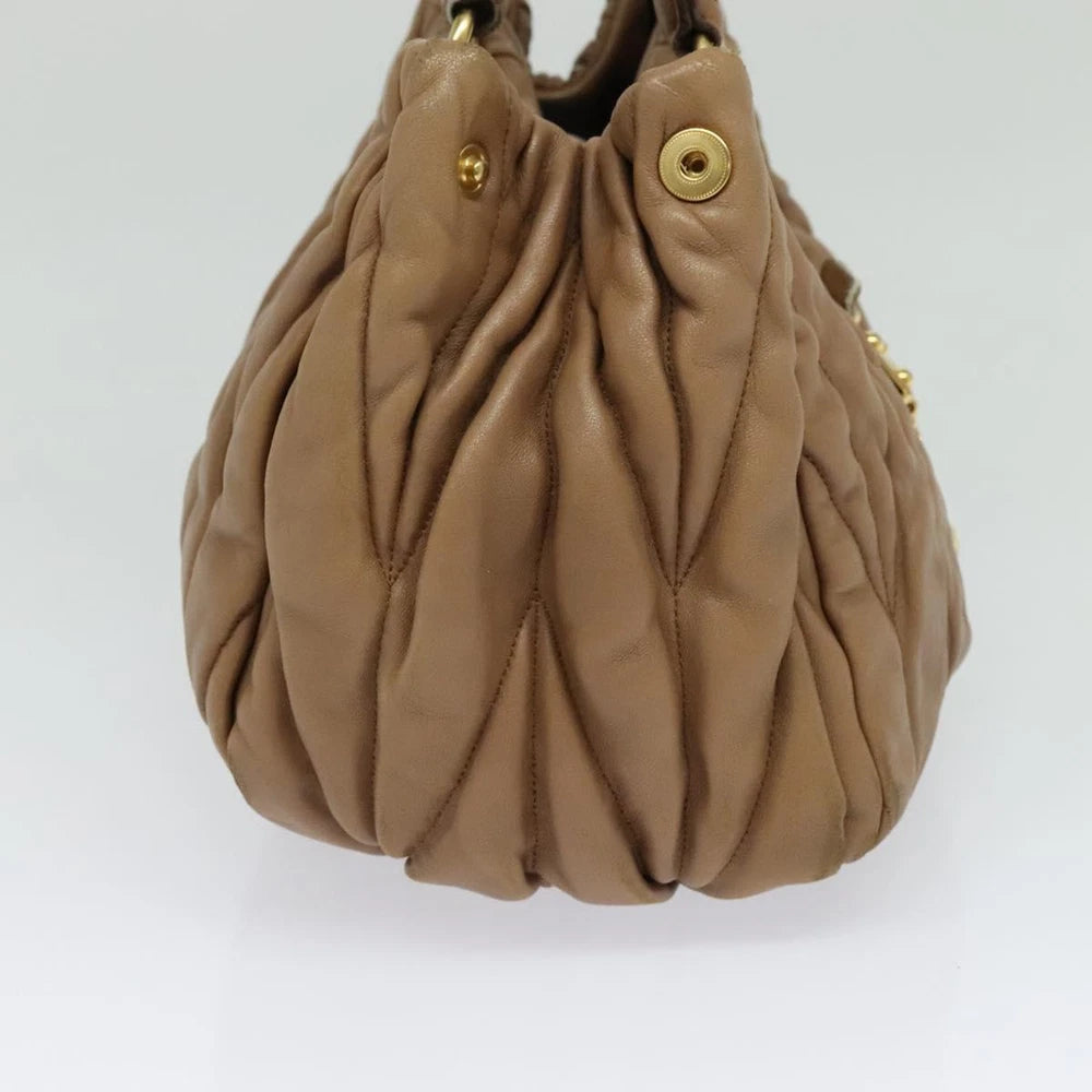 MIU MIU BAG BROWN MATELASSE LEATHER