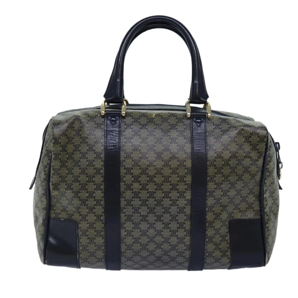 CELINE BOSTON BAG MACADAM CANVAS NAVY