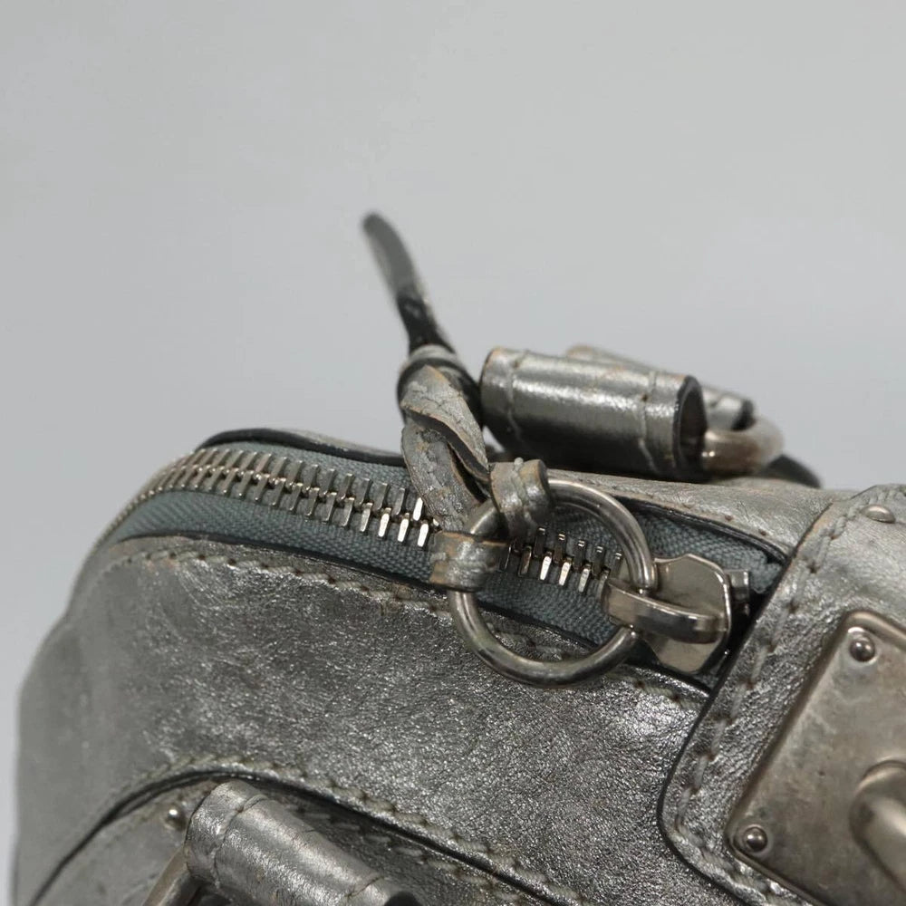 CHLOE PADDINGTON BAG SILVER LEATHER