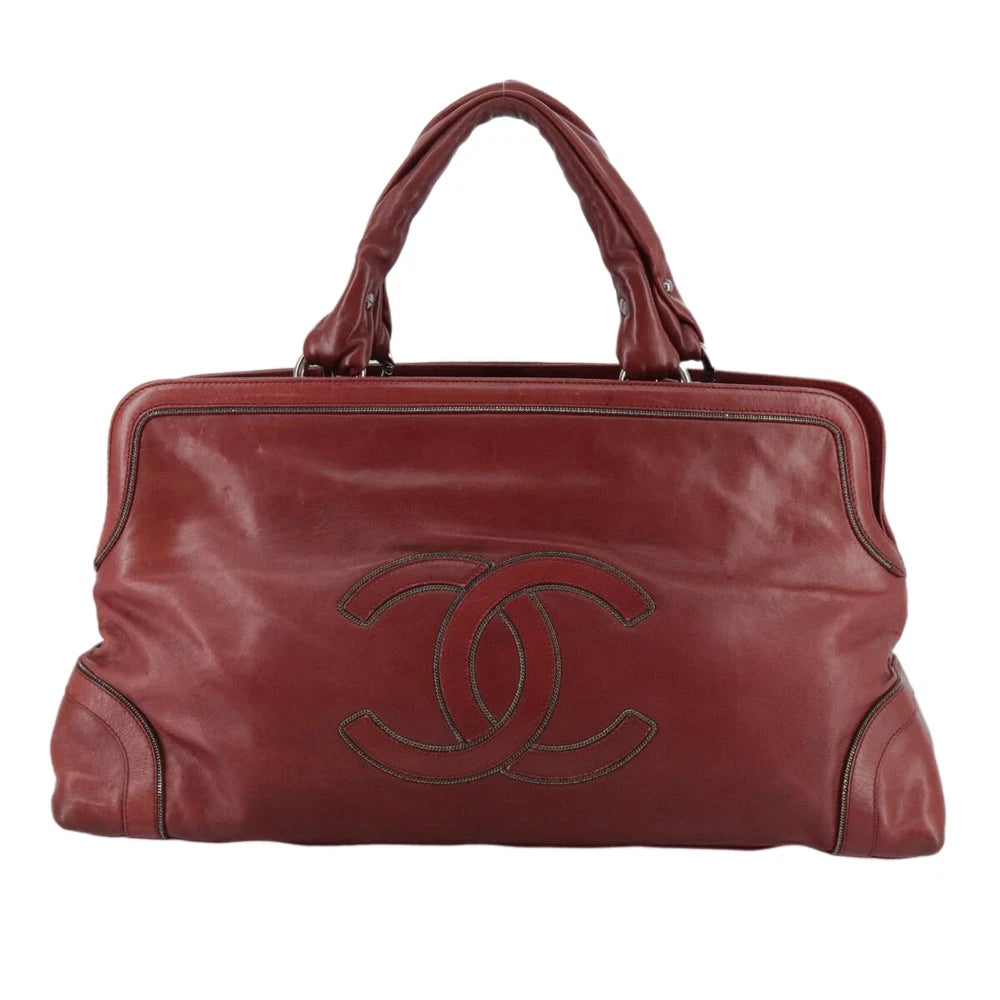 VINTAGE CHANEL COCO MARK BAG RED LEATHER