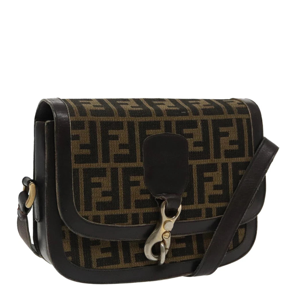 VINTAGE FENDI CROSSBODY BAG ZUCCA CANVAS