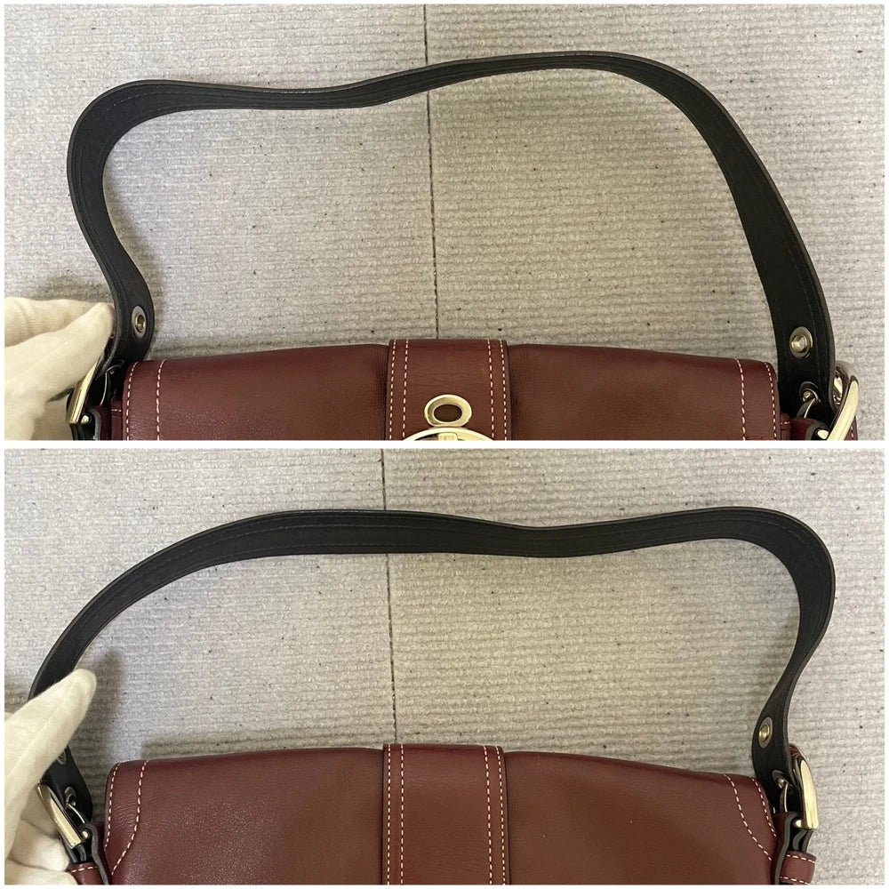 Vintage Coach Veske- Burgunder Leather　