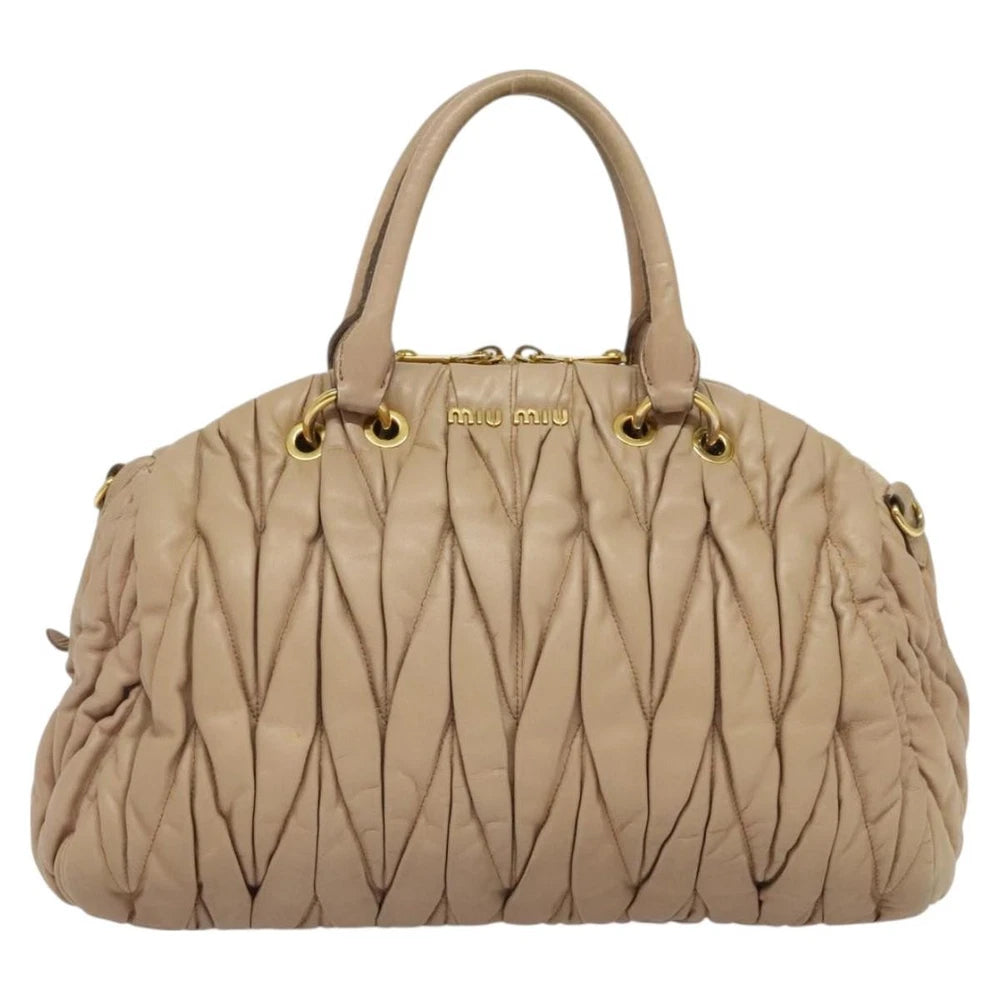 Miu Miu Matelasse Bag - Beige Leather