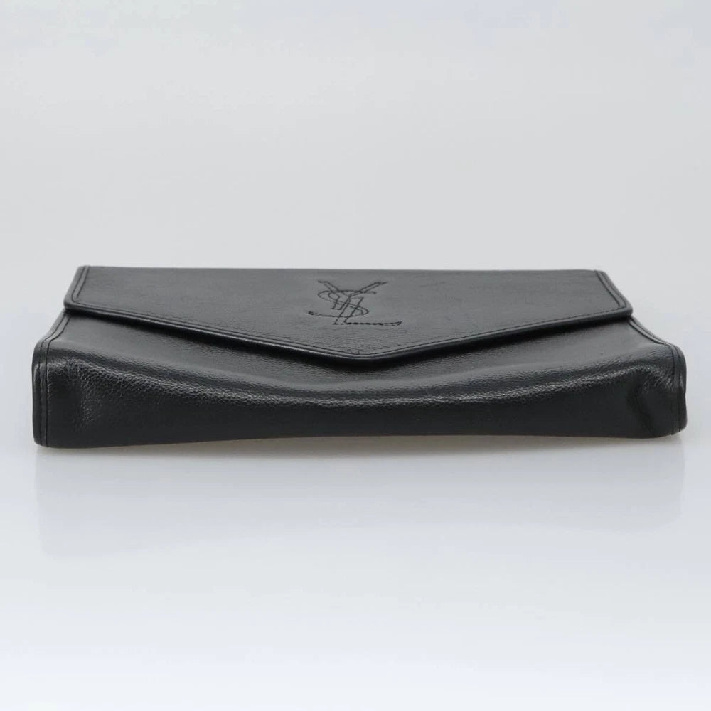 SAINT LAURENT CLUTCH BLACK LEATHER