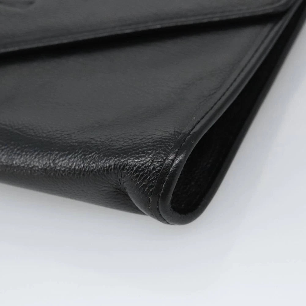 SAINT LAURENT CLUTCH BLACK LEATHER