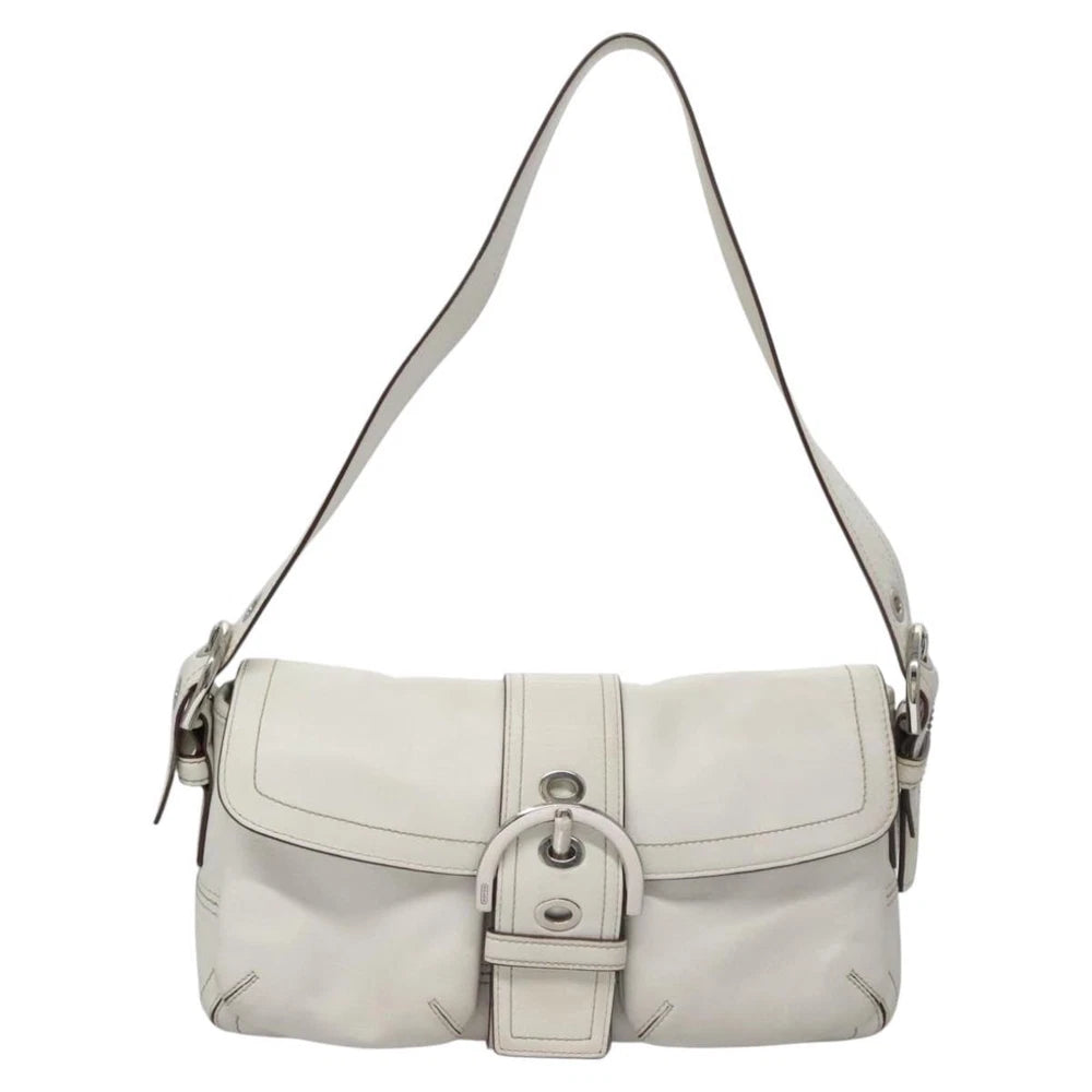 COACH SHOULDER BAG WHITE LEATHER