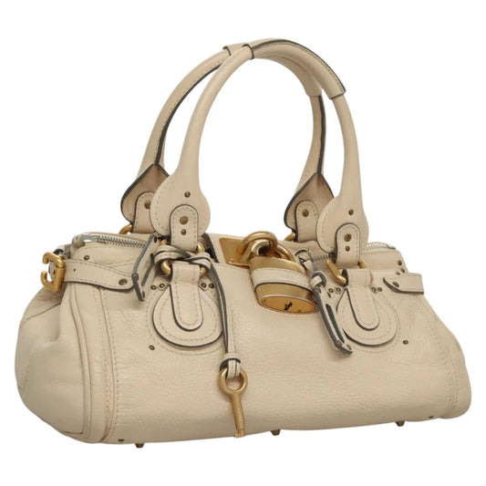 CHLOE PADDINGTON BAG WHITE LEATHER