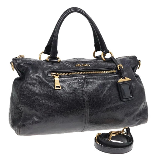 VINTAGE PRADA BAG BLACK LEATHER