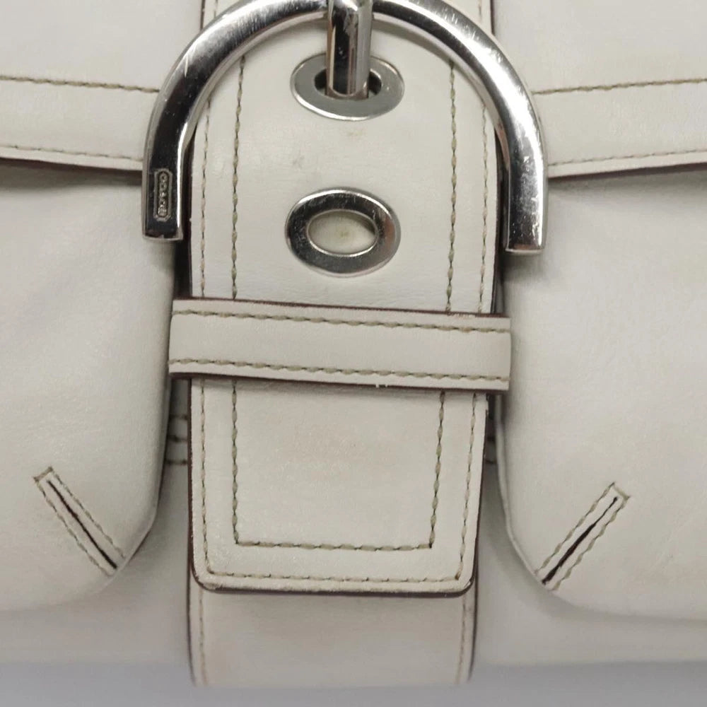 COACH SHOULDER BAG WHITE LEATHER