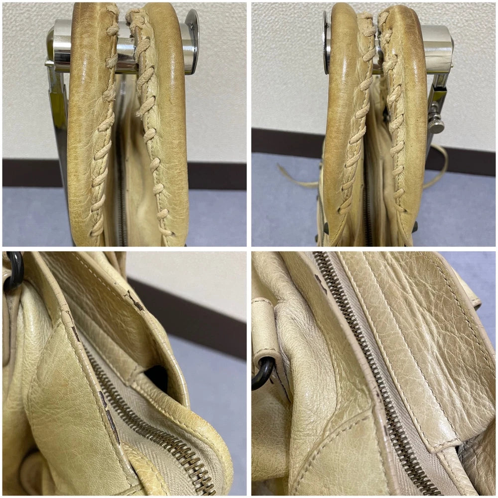 Vintage Balenciaga City Bag - Beige Leather