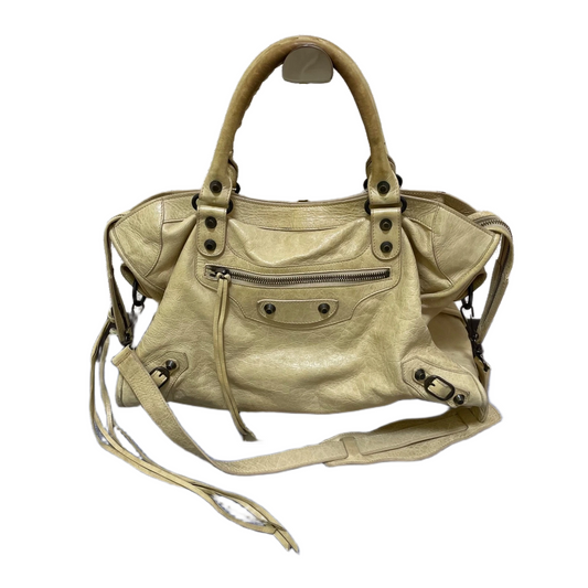 Vintage Balenciaga City Bag - Beige Leather