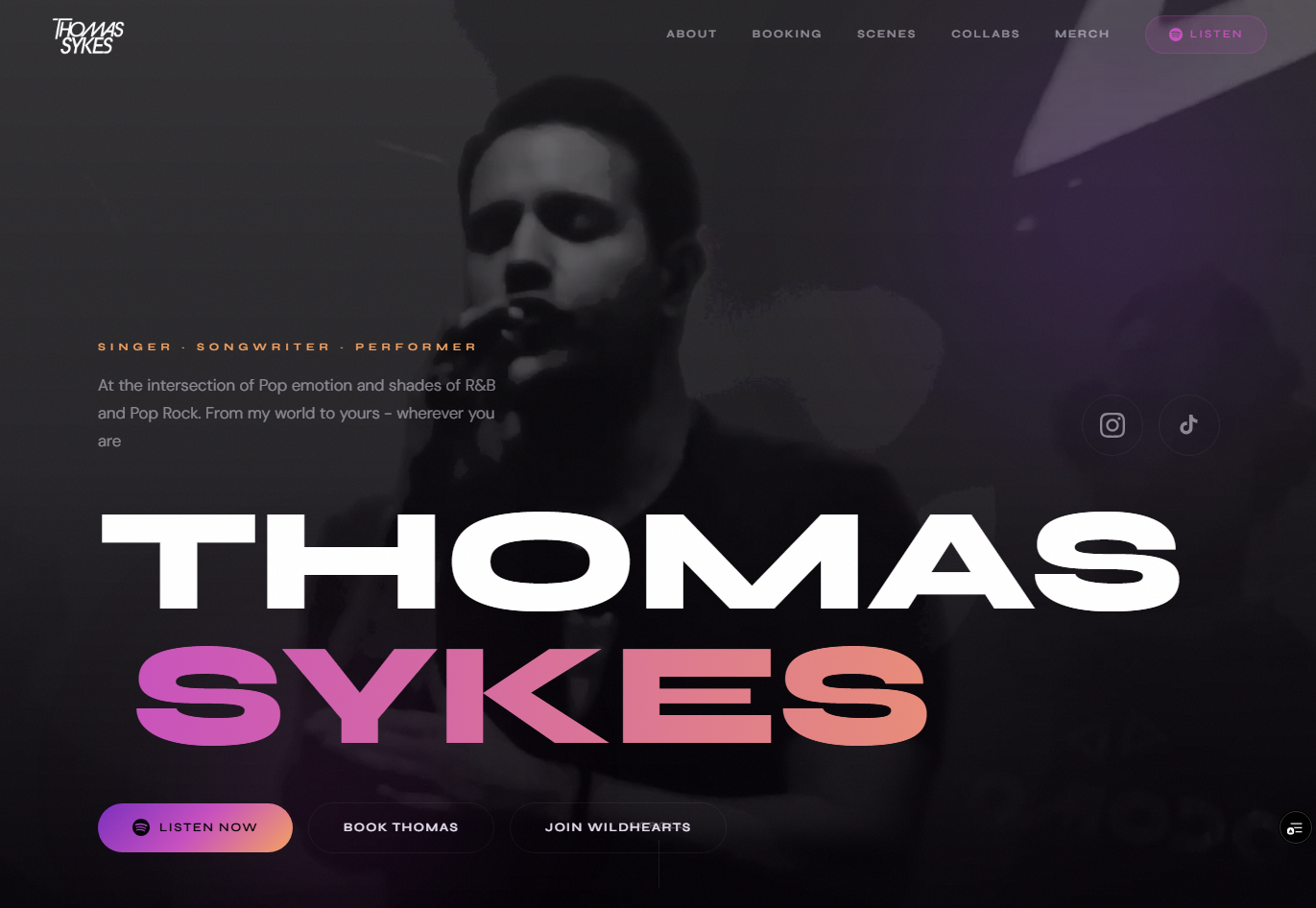 Thomas Sykes website screenshot
